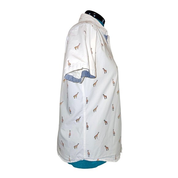 Airwalk Button Up Shirt Men L White Pocket Print Giraffe Aop 100% Cotton.#32978 - Picture 5 of 7